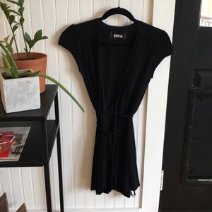 Reformation Black Wrap Dress